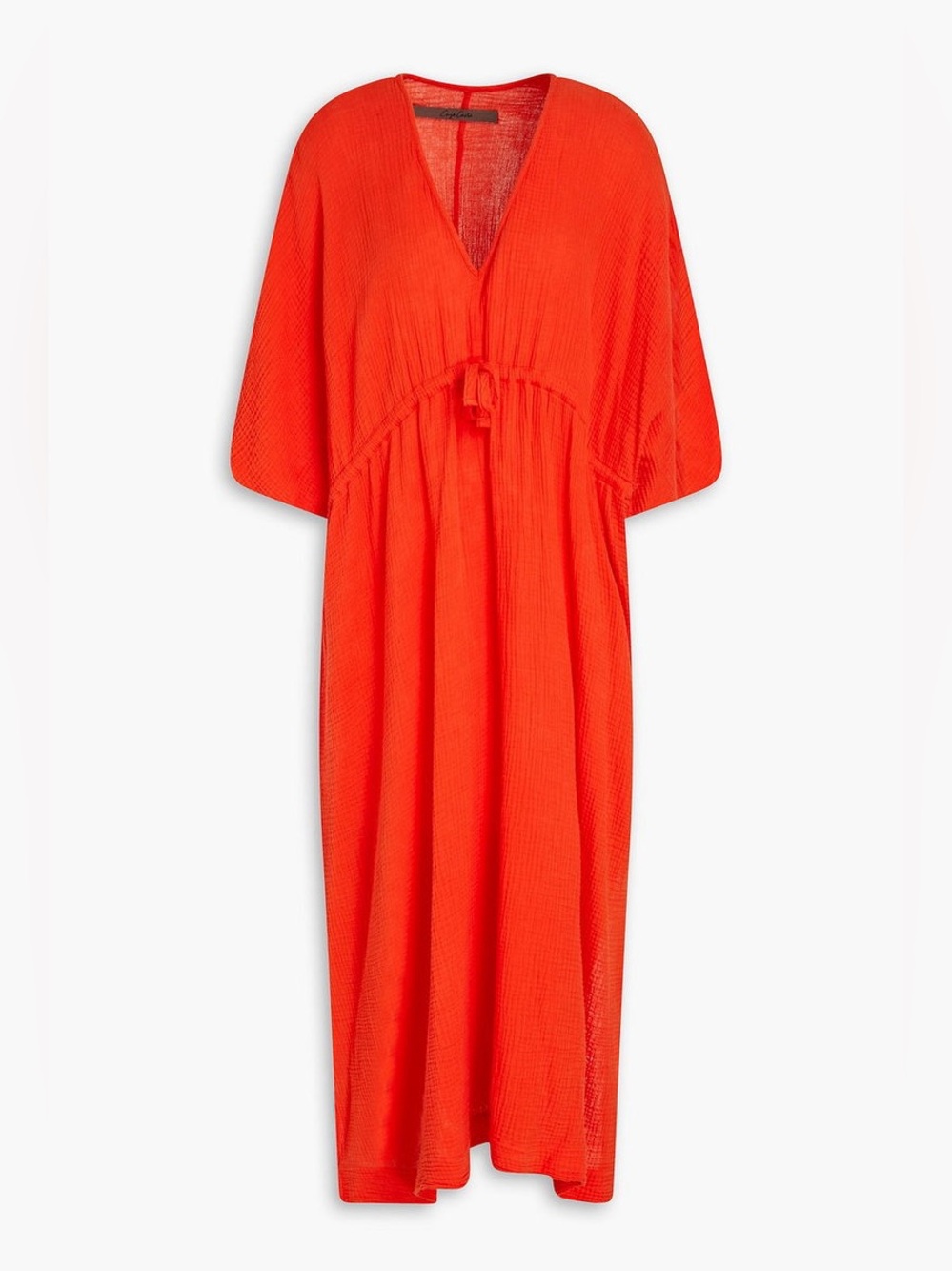 ENZA COSTA Cotton-Seersucker Kaftan - EUC